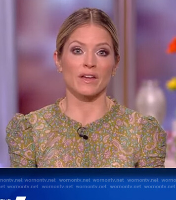 Sara's green paisley print blouse on The View