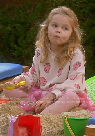 Sarah's strawberry print sweatshirt on Last Man Standing