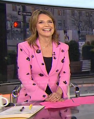 Savannah's pink floral blazer on Today