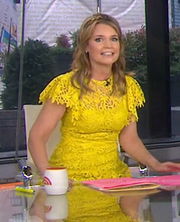 Savannah's yellow floral lace dress on Today