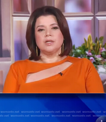 Ana's orange cutout top on The View