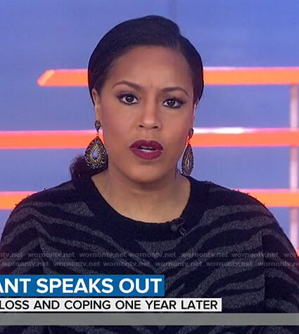 Sheinelle's black zebra sweater on Today