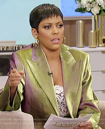 Tamron's metallic blazer on Tamron Hall Show