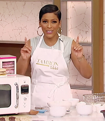 Tamron's mint sleeveless tank on Tamron Hall Show