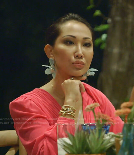 Tiffany's pink cutout maxi dress on The Real Housewives of Dallas