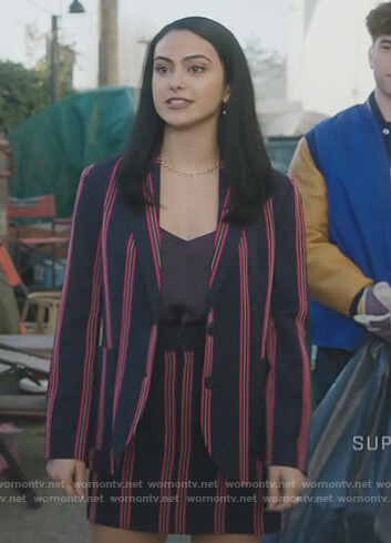 Veronica's blue stripe blazer and shorts on Riverdale