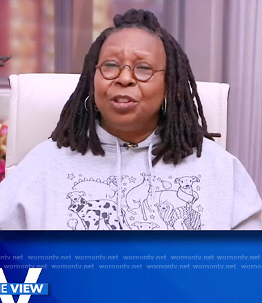 Whoopie's dog print hoodie on The View