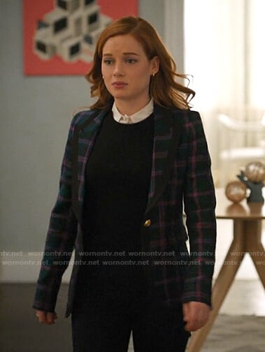 Zoey's green and purple plaid blazer on Zoeys Extraordinary Playlist