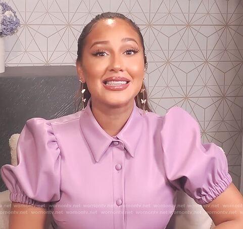 Adrienne's lavender leather dress on The Real
