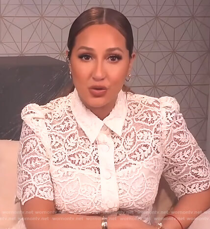 Adrienne's white lace mini dress on The Real