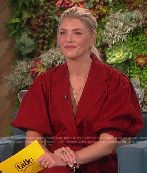 Amanda's red belted jacket on The Talk