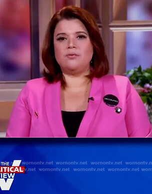Ana's pink double breasted blazer on The View