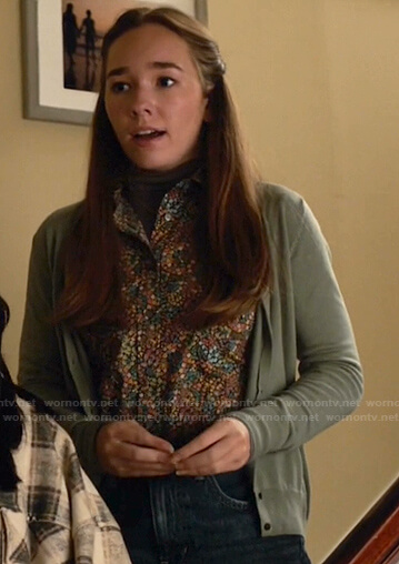 Angelina's floral print shirt on Manifest
