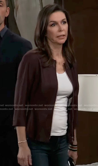 Anna's burgundy jacket on General Hospital