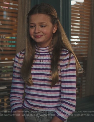 Anna's stripe ribbed sweater on American Housewife