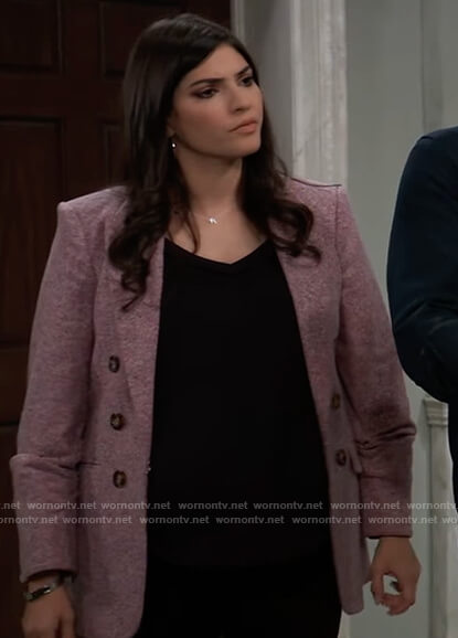 Brook Lynn's purple tweed blazer on General Hospital