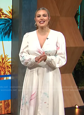 Carissa's white wrap dress on E! News Daily Pop