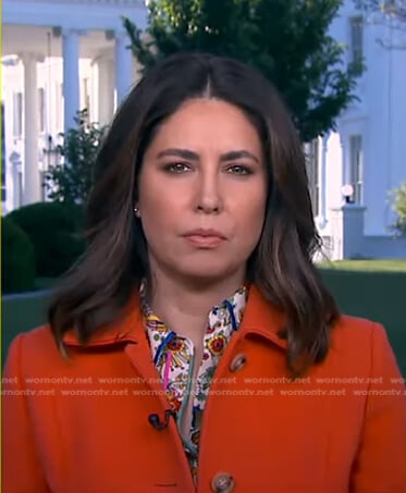 Cecilia's floral and bird print shirt on Good Morning America