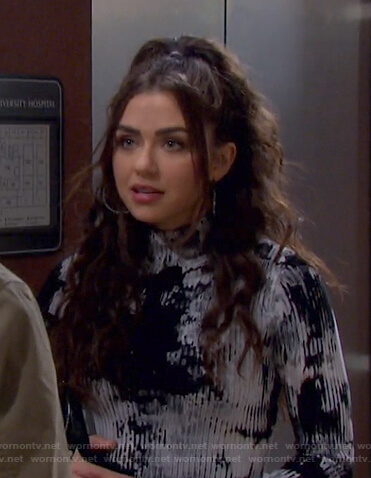 Ciara's tie dye ribbed mini dress on Days of our Lives