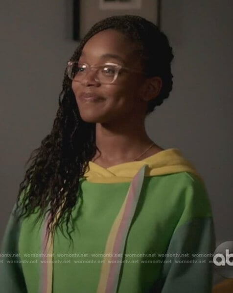Diane's green croped hoodie on Black-ish