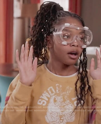 Diane's yellow Secrecy sweatshirt on Black-ish