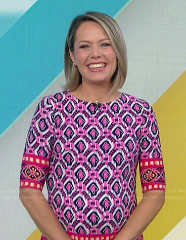 Dylan's pink mixed print dress on Today