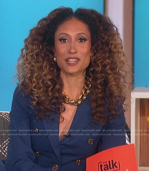 Elaine's blue double breasted blazer on The Talk