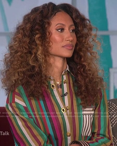 Elaine's stripe shirtdress on The Talk