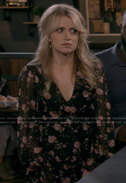 Gina's floral long sleeved dress on B Positive