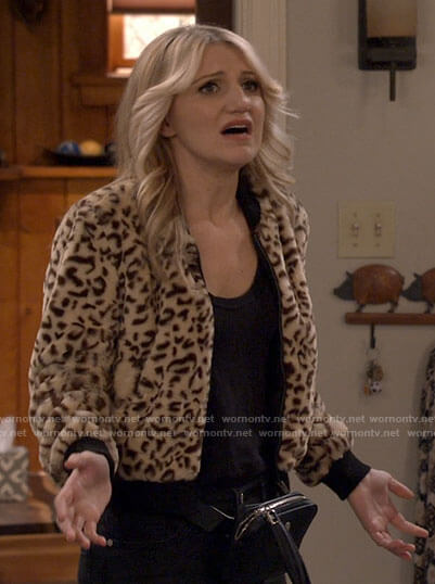 Gina's leopard bomber jacket on B Positive