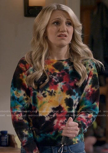 Gina's tie dye sweatshirt on B Positive