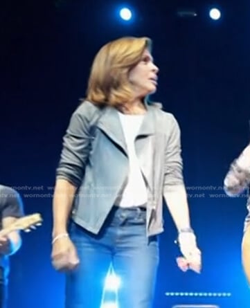 Hoda's grey moto jacket on Today