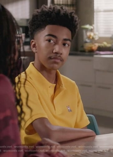 Jack's yellow bunny embroidered polo on Black-ish