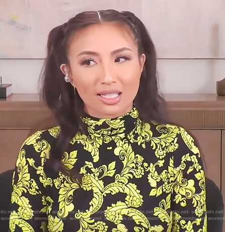 Jeannie's black and yellow floral mini dress on The Real