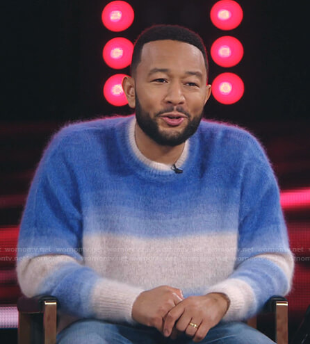 John's blue ombre sweater on The Voice