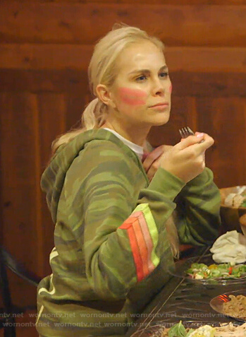 Kameron's green camo hoodie and sweatpants on The Real Housewives of Dallas