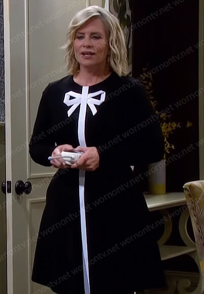 Kayla's black and white bow dress on Days of our Live