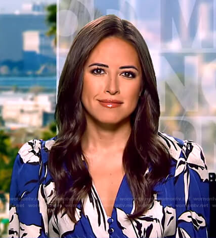 Kaylee Hartung's blue floral blouse on Good Morning America