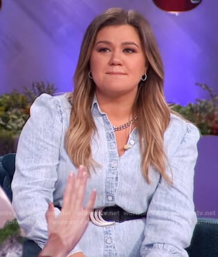 Kelly's denim shirtdress on The Kelly Clarkson Show