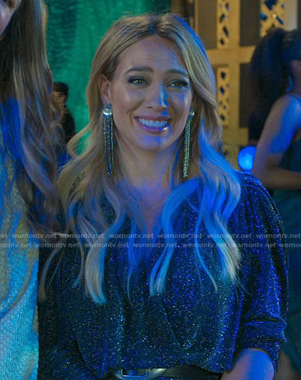Kelsey's metallic draped dress on Younger