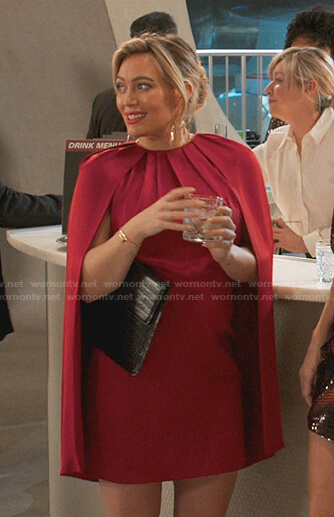 Kelsey's red cape dress on Younger