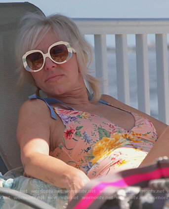 Margaret's pink floral swimsuit on The Real Housewives of New Jersey