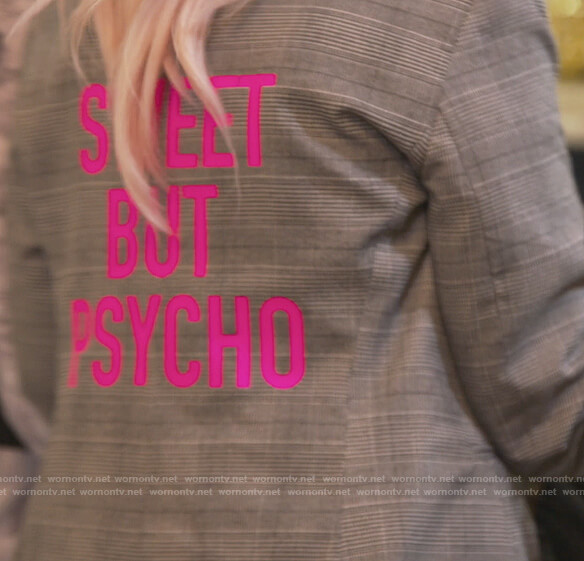 Margaret's plaid Sweet but Psyco blazer on The Real Housewives of New Jersey