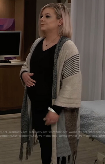Maxie's cardigan with fringe on General Hospital