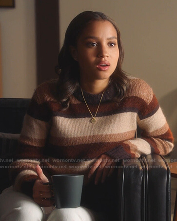 May's brown striped sweater on 9-1-1