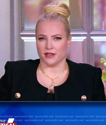 Meghan's black button embellished jacket on The View