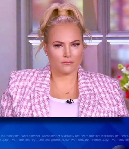 Meghan's pink tweed check blazer on The View