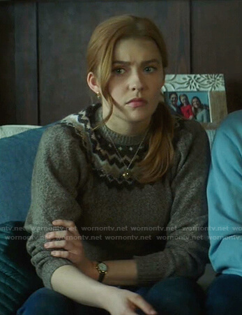 Nancy's fair isle sweater on Nancy Drew