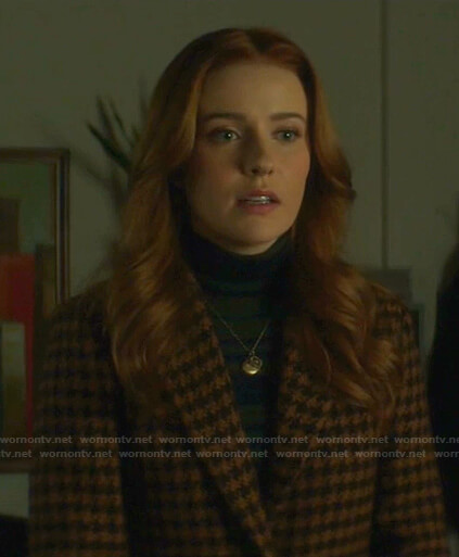 Nancy's orange houndstooth blazer on Nancy Drew