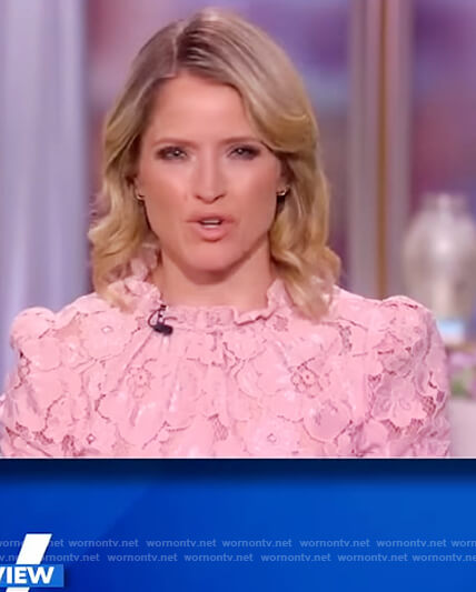 Sara's pink lace blouse on The View